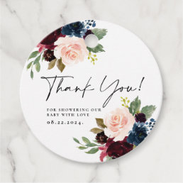 Boho Blush Floral Thank You Baby Shower Gift Tags