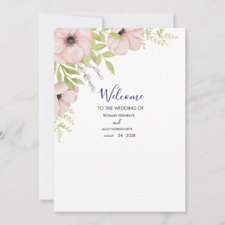 Boho Blush Floral Wedding Invitation
