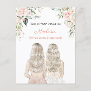 Boho Blush Floral Will You Be My Maid Of Honor Invitation