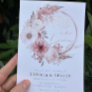 Boho Blush Floral Wreath Fall In Love Wedding  Foil Invitation