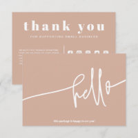 Boho Blush Hello Thank You Order Small Business
