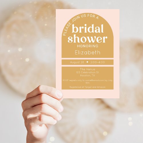 Boho Blush  Mustard Bridal Shower Invitation