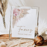 Boho Blush Pampas Floral Favors Bridal Shower Sign<br><div class="desc">This classy "Favors" sign will surely brighten up your event,  be it your wedding,  bridal shower,  baby shower or birthday party. The design features muted blush roses mixed with earthy pampas grass and soft boho elements.</div>