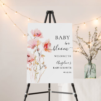 BOHO BLUSH PASTEL PINK WATERCOLOR FLORAL FOAM BOARD