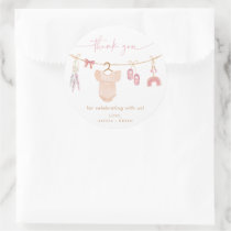 Boho Blush Pink Baby Clothes Girl Baby Shower Classic Round Sticker