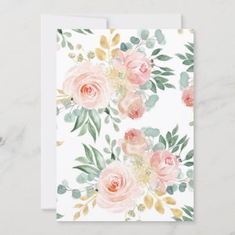 Boho Blush Pink Floral Baby Shower Invitation | Zazzle