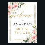 Boho blush pink floral bridal shower welcome sign<br><div class="desc">Boho blush pink floral bridal shower welcome sign,  Contact me for matching items or for customization,  Blush Roses ©</div>