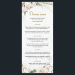 Boho Blush pink Floral Greenery Gold Frame Wedding Menu<br><div class="desc">Boho Blush pink Floral Greenery Gold Frame Wedding Menu,  Contact me for matching items or for customization,  Blush Roses ©</div>