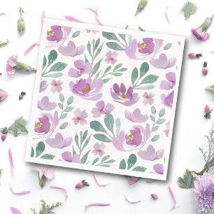 Boho Blush Pink Floral Pattern Wedding Napkins