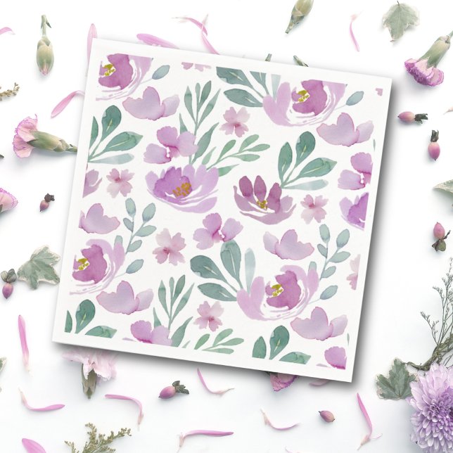 Boho Blush Pink Floral Pattern Wedding Napkins (Creator Uploaded)