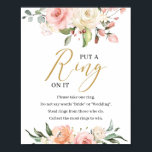 Boho Blush pink floral put a ring on it game sign<br><div class="desc">Boho Blush pink floral put a ring on it game sign, Contact me for matching items or for customization, Blush Roses ©</div>