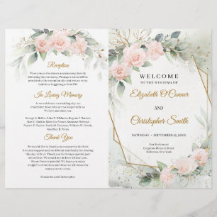 Boho blush pink flowers eucalyptus gold frame