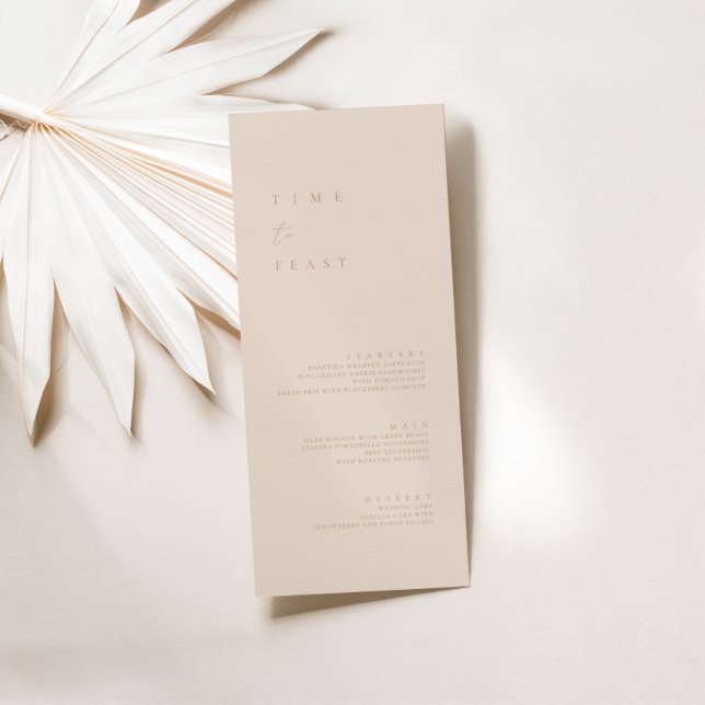 Boho Blush Pink Minimalist Wedding Flat Menu (Creator Uploaded)