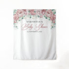 Boho blush pink roses eucalyptus gold baby shower