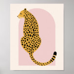 Boho Blush Pink Vintage Arch Oversized Leopard Poster<br><div class="desc">Boho Blush Pink Vintage Arch Oversized Leopard</div>