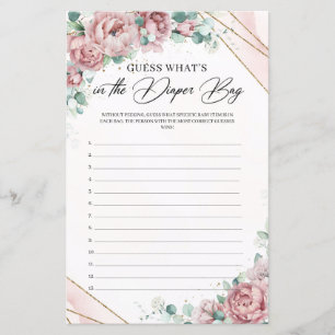 Boho blush roses Guess What is In The Diaper Bag