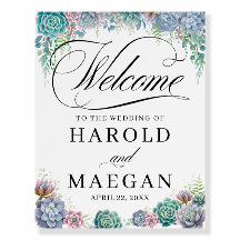 Boho Blush Succulent Wedding Welcome