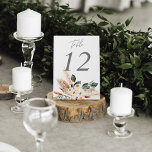 Boho Bohemian Pampas & Beige Floral Table Number<br><div class="desc">Dress up your wedding or party tables with this Boho Bohemian Pampas & Beige Floral Table Number Card.</div>