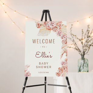 Boho Bohemian Pampas Grass Neutral Baby Shower Foam Board