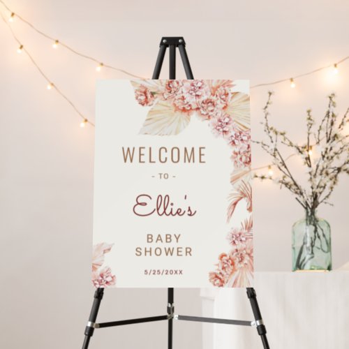 Boho Bohemian Pampas Grass Neutral Baby Shower Foam Board