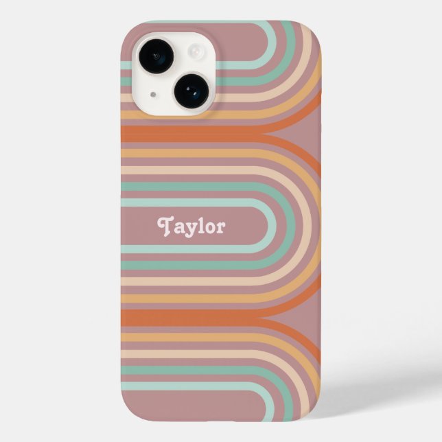 Boho Bohemian Pastel Rainbow Mauve Background Case-Mate iPhone Case (Back)