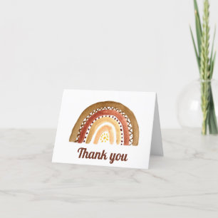 Boho Bohemian Rainbow Baby Shower Thank you  Card