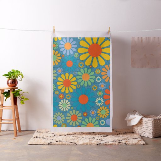 Boho Bohemian Retro Colorful Floral Flowers Fabric