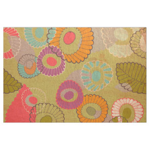 Boho Bohemian Retro Colorful Floral Flowers Fabric