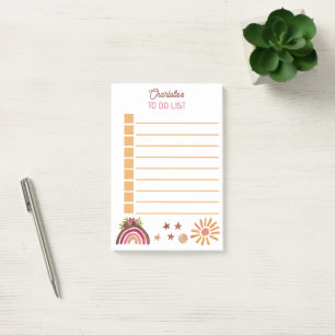 Boho Bohemian To Do List Sun Pretty Post-it Notes