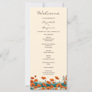 Boho Bohemian Wildflower Rustic Wedding Program