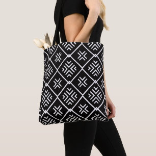 Boho Bold Black and White Tote Bag
