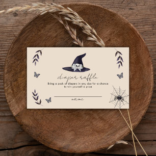 Boho Boo Witch Hat Diaper Raffle Baby Shower Enclosure Card
