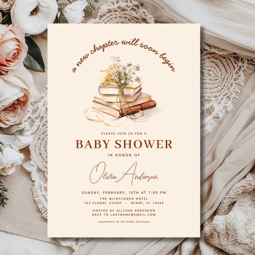 A New Chapter baby shower invitation