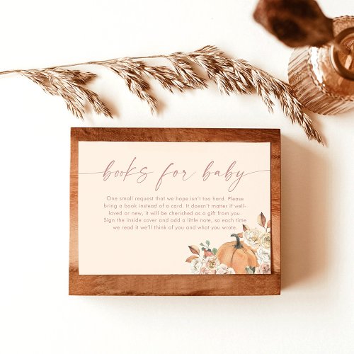 Boho Books for Baby Card Fall Pumpkin Baby Shower Invitation