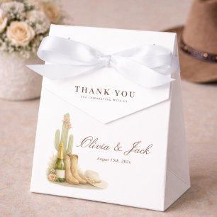 Boho Boots & Bubbly Neutral Baby Shower Thank You Favor Boxes