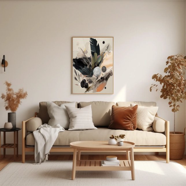 Boho Botanical Abstract Earthy Minimalist  Poster (Creator Uploaded)