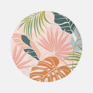 Boho Botanical Art: Nature Inspired Abstract Rug