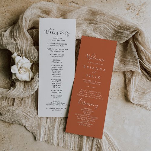 Boho Botanical Autumn Wedding Program