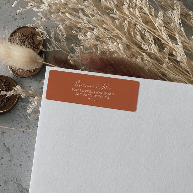 Boho Botanical Autumn Wedding Return Address Label (Creator Uploaded)