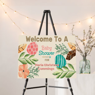 Boho Botanical Baby Shower Welcome Sign