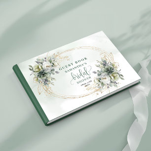 Boho Botanical Bridal Shower Guest Book Gold