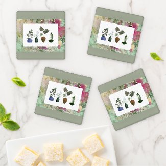 Boho Botanical Coaster Set