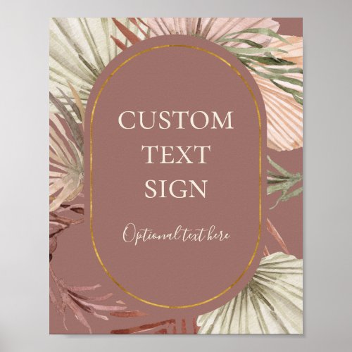 Boho Botanical  Dusty Rose Cards  Gifts Custom Poster