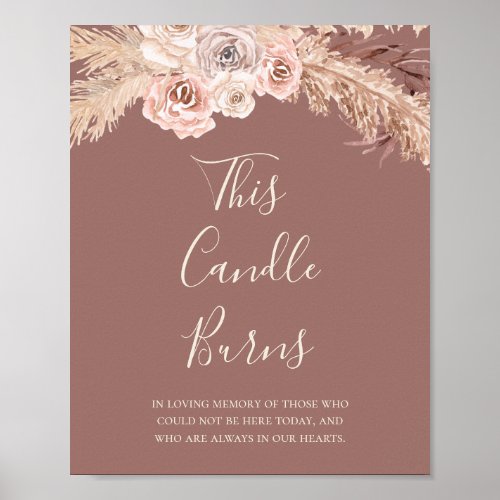 Boho Botanical  Dusty Rose This Candle Burns Poster