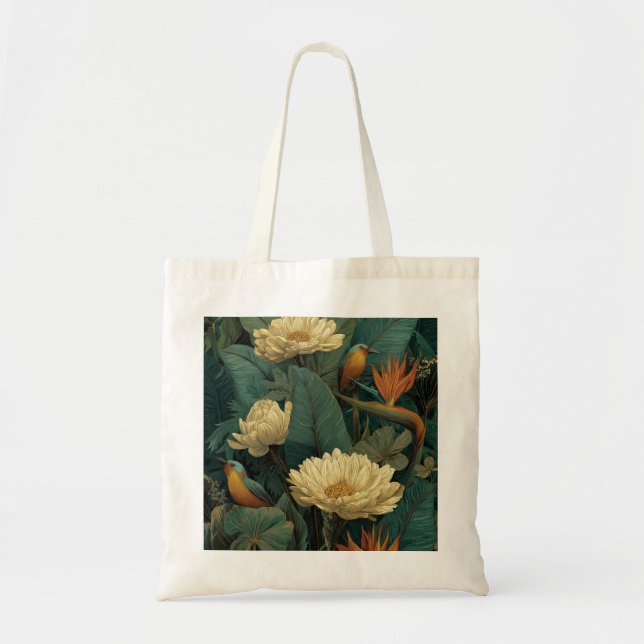 Boho Botanical Floral Tote Bag | Vintage  (Front)