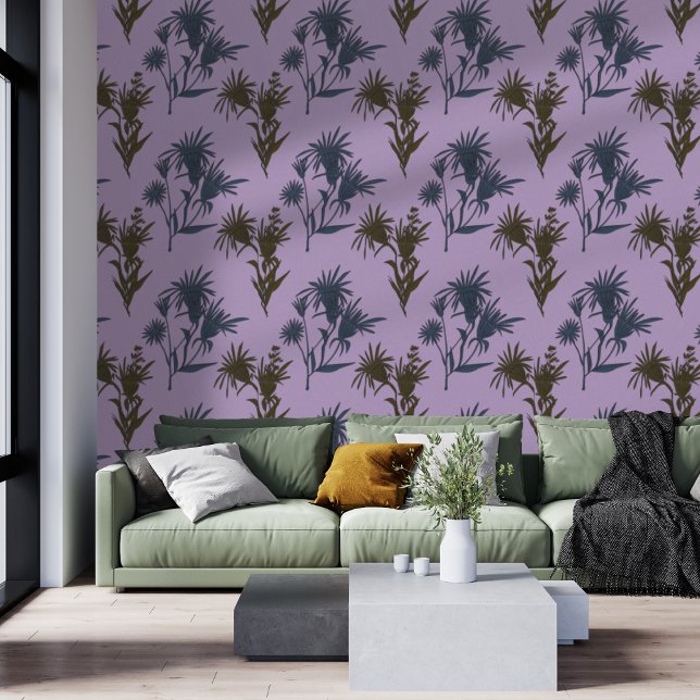 Boho Botanical Flower Pattern Lavender Wallpaper (Creator Uploaded)