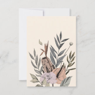 Boho Botanical Garden - Floral Illustration Thank You Card