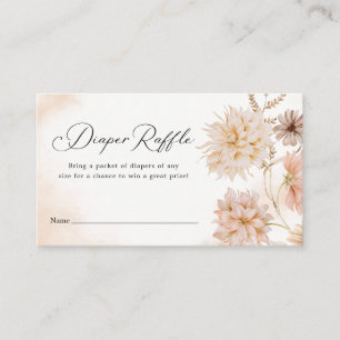 Boho Botanical Gender Neutral Diaper Raffle Ticket Enclosure Card