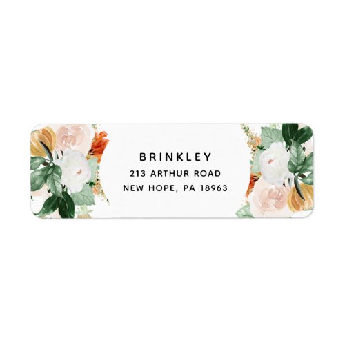 Boho Botanical Greenery Floral Return Address Label