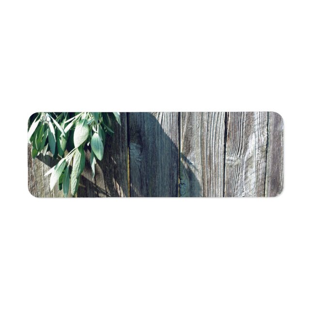 Boho botanical herb leaves rustic Barn-wood  Label (Front)